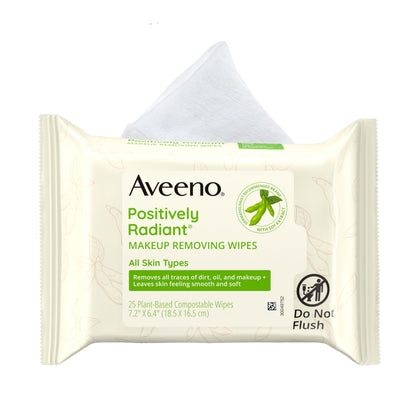 Lingettes démaquillantes Aveeno Positivement Rayonnantes emballage avant