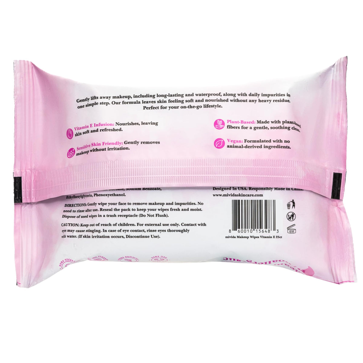Lingettes démaquillantes mivida avec un fond naturel