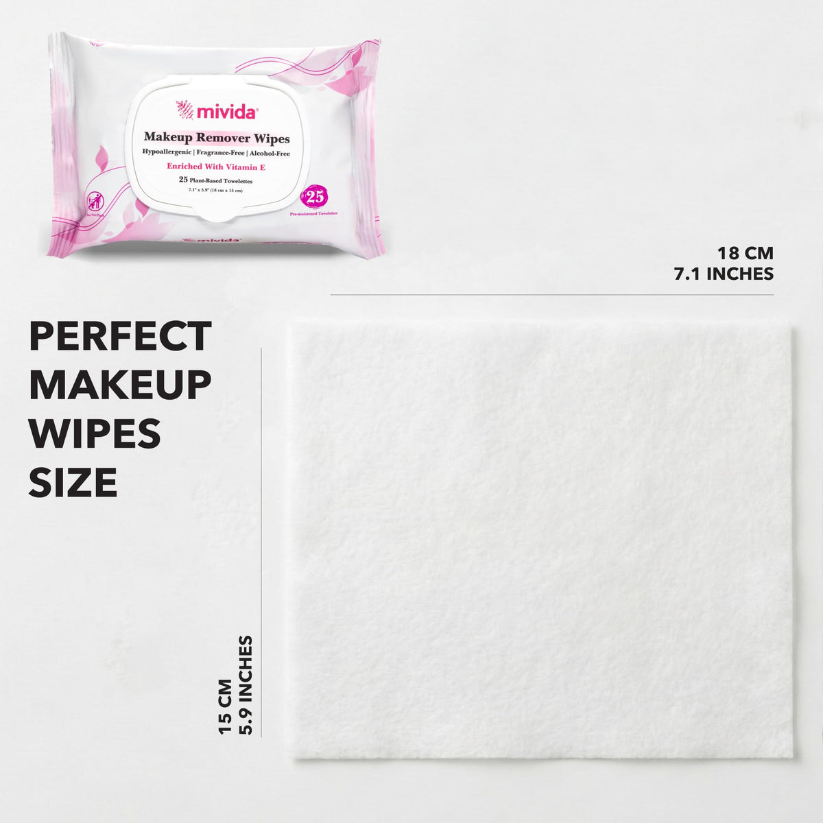 Lingettes démaquillantes mivida en gros plan montrant leur texture
