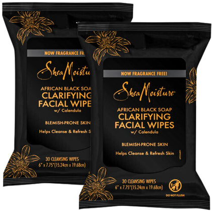 Lingettes démaquillantes Shea Moisture Savon Noir Africain paquet avant