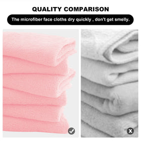 Lingettes en microfibre MOONQUEEN sur une surface blanche, présentation du produit