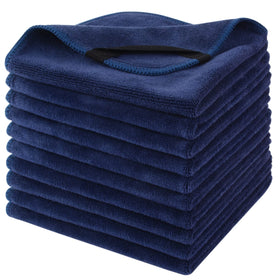 Lingettes en microfibre SINLAND pack de 10, bleu marine, vue de face