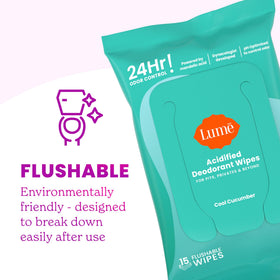 Lingettes Lume avec description sur l'emballage
