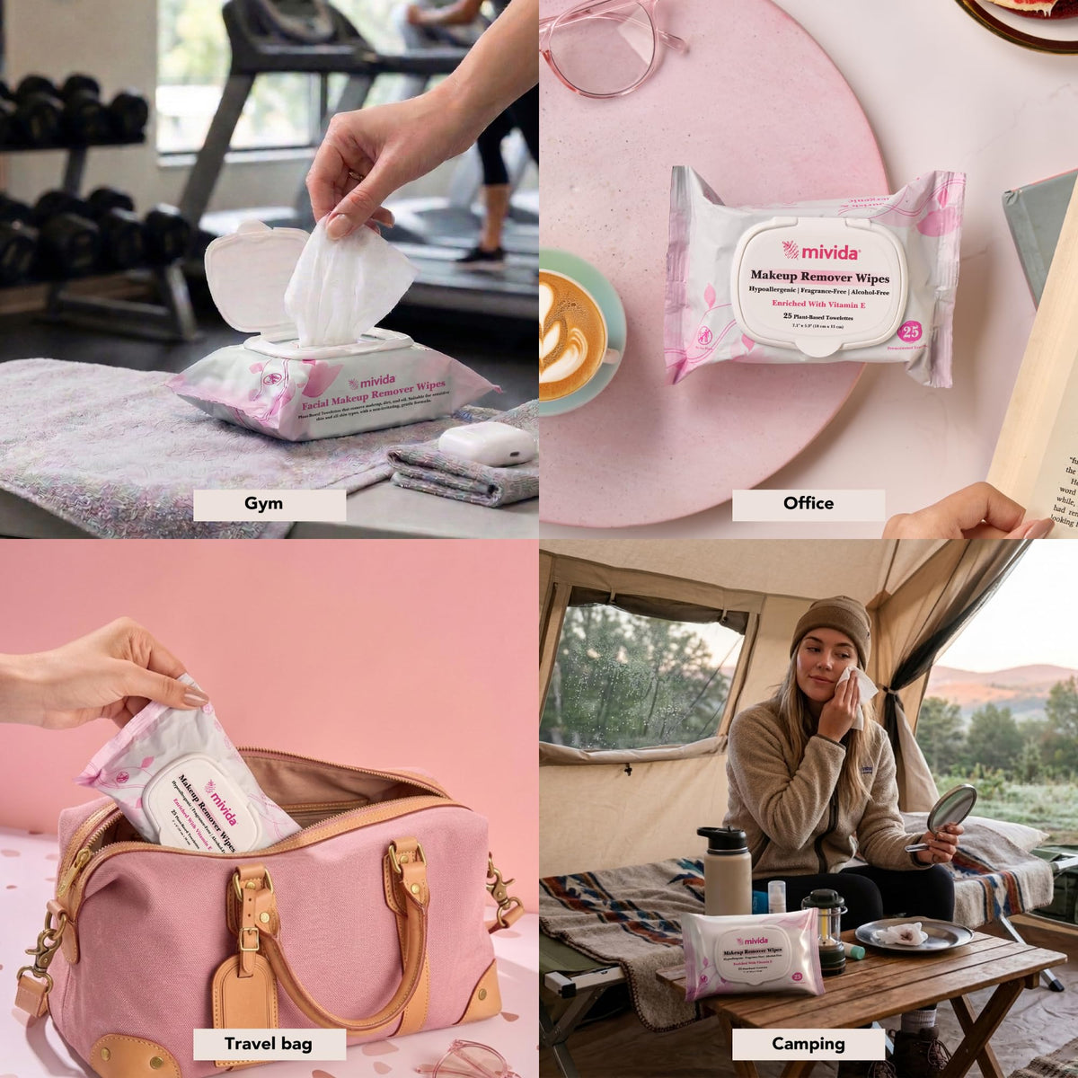 Lingettes mivida en utilisation dans un environnement de gym