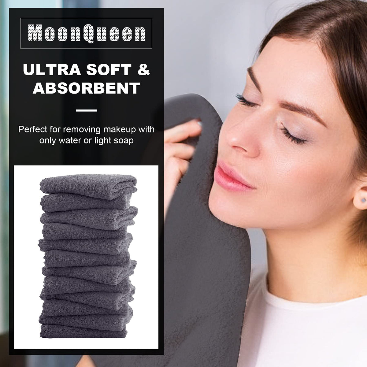 Lingettes MOONQUEEN en microfibre avec texture douce
