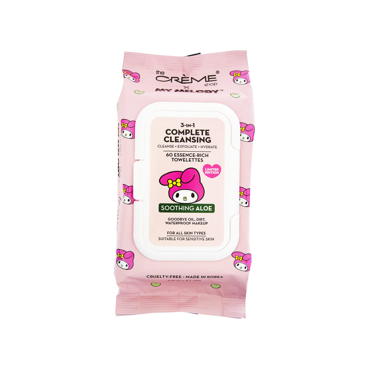 Lingettes nettoyantes 3-en-1 My Melody avec emballage et design coloré