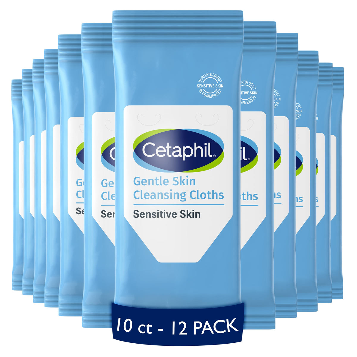 Lingettes nettoyantes douces Cetaphil 10 unités, packaging avant