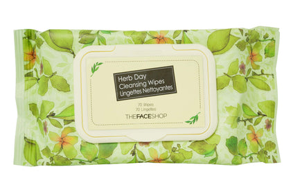 Lingettes Nettoyantes The Face Shop Herb Day 365 paquet de 70 feuilles