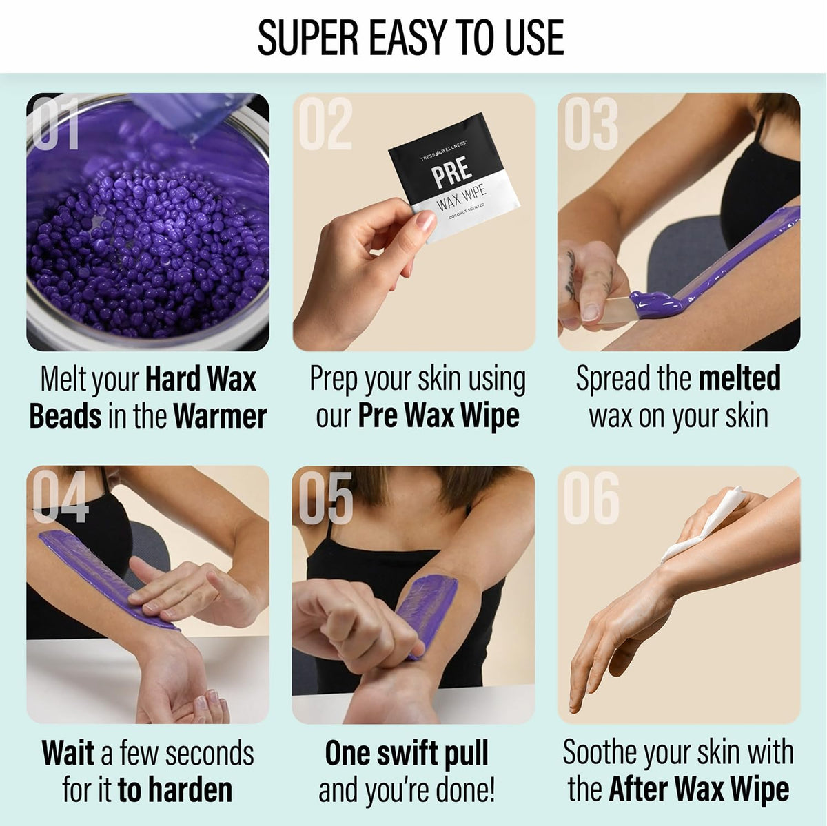 Lingettes pré-épilation et post-épilation du kit Tress Wellness