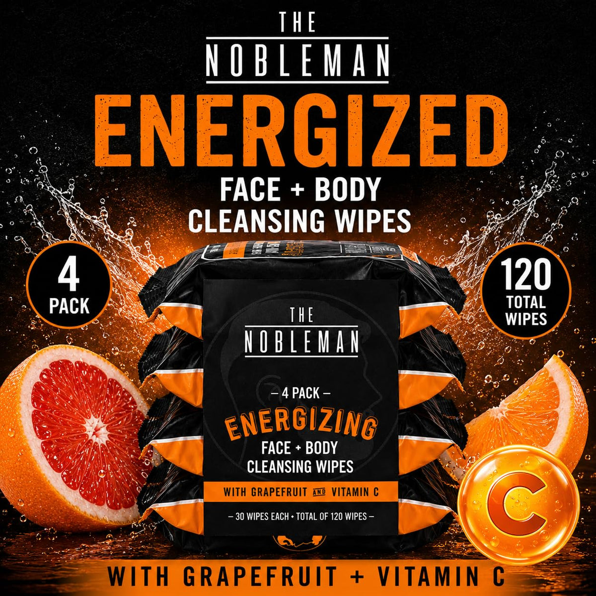 Lingettes The Nobleman avec parfum de pamplemousse à l'intérieur