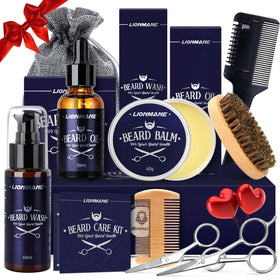 Lionmane kit de soins pour barbe avec tous les produits dans leur boîte