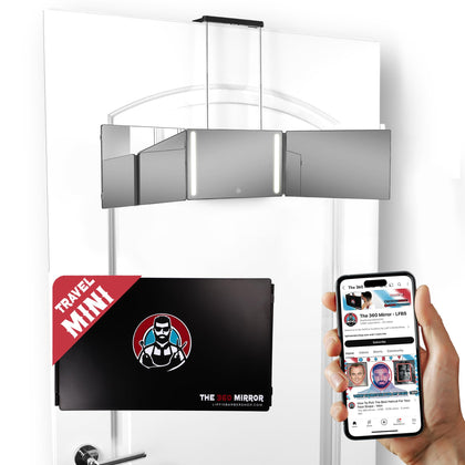 LIPFISBARBERSHOP.COM miroir 3 voies LED Mini vue de face