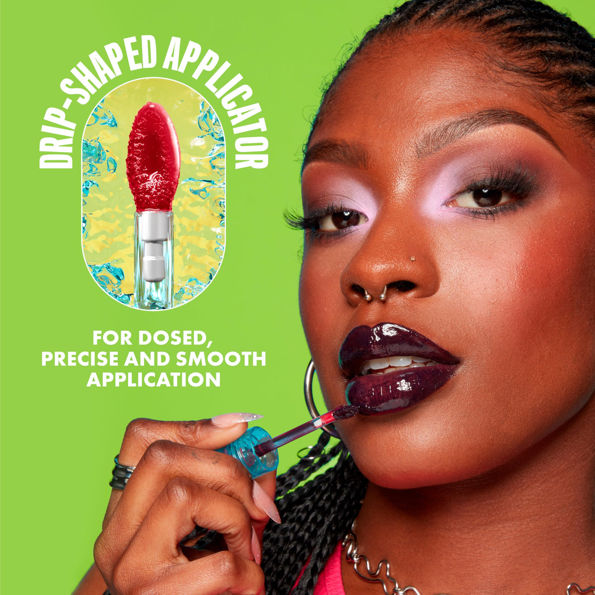 Lips with NYX Lip IV Hydrating Glossy Lip Stain in Wine