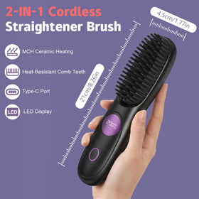 Lisseur de cheveux UILSPNG Go Brush Pro avec écran LED affichant la température