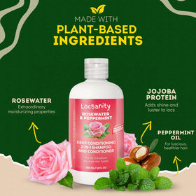 Locsanity shampooing et après-shampooing 2-en-1 399g avec étiquette
