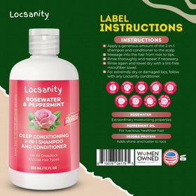 Locsanity shampooing et après-shampooing 2-en-1 avec gouttes d'eau