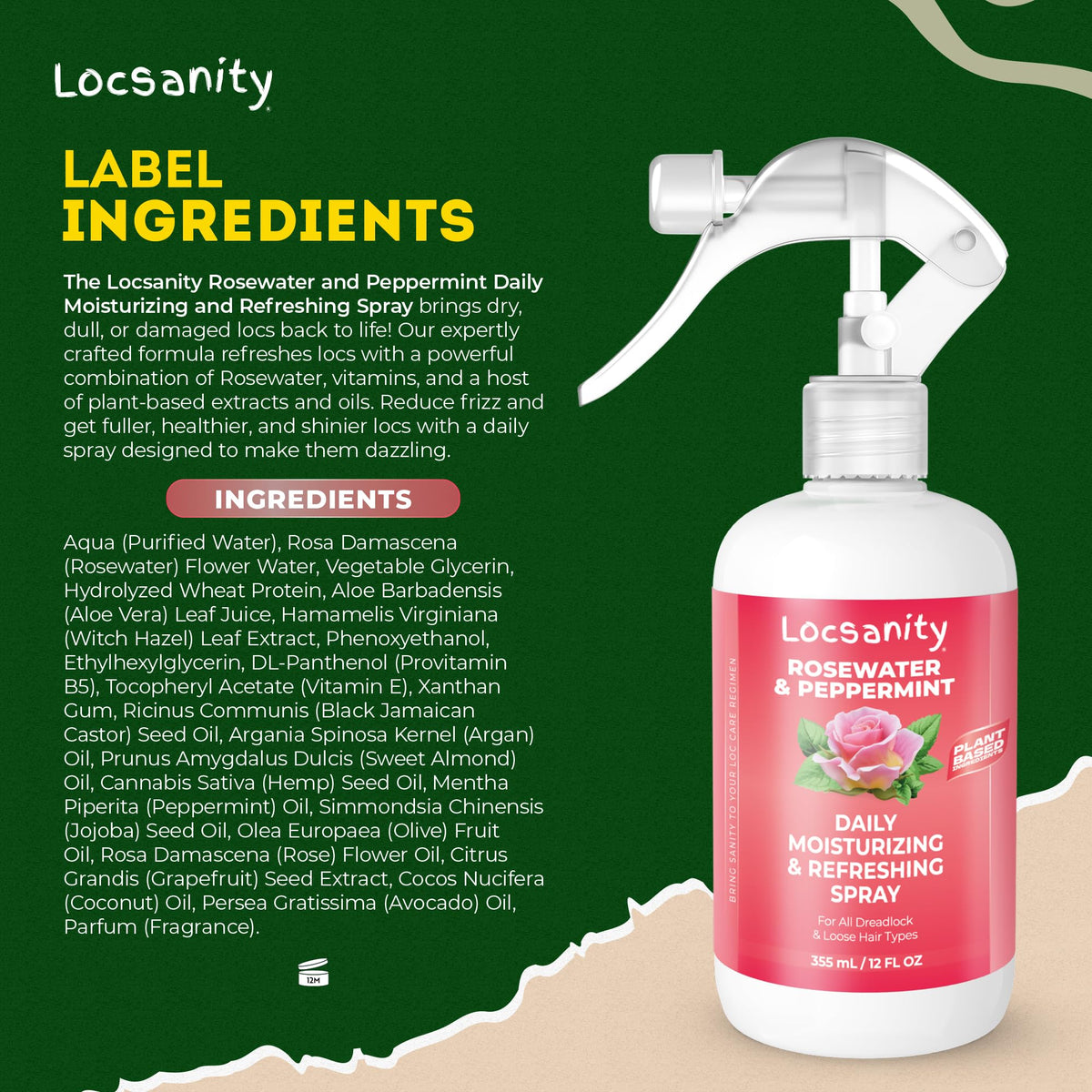 Locsanity Spray Hydratant en gros plan