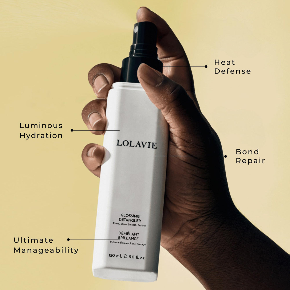 LolaVie Glossing Detangler 5 oz pack arrière