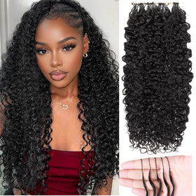 LOLly Hair 20 pouces extensions crochets en cheveux humains couleur noire