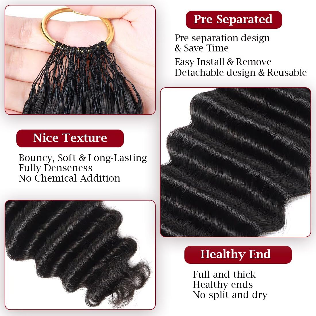 LOLLY HAIR Cheveux Crochets 18 pouces texture de boucles