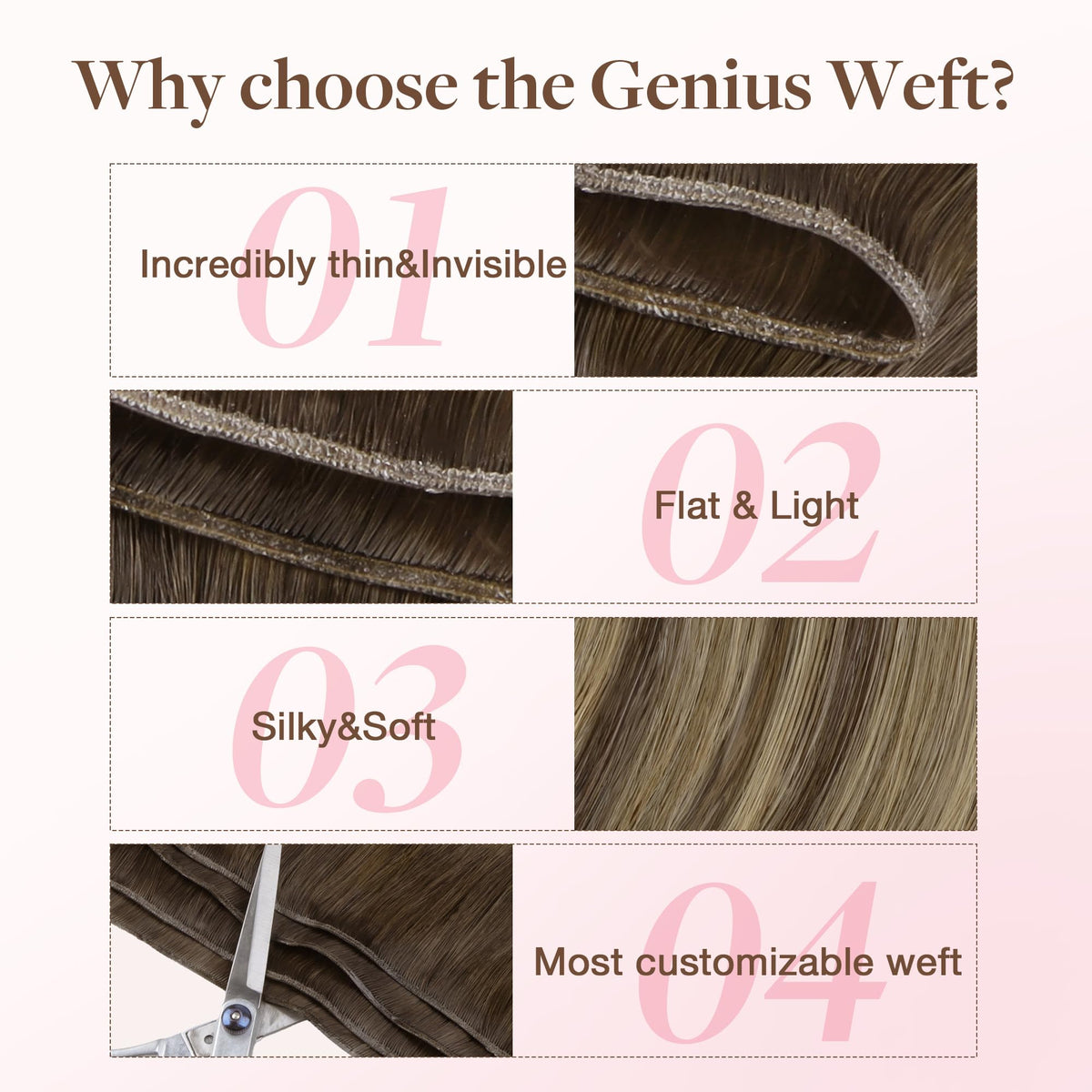 Longueur des extensions GOO GOO Genius Weft présentée
