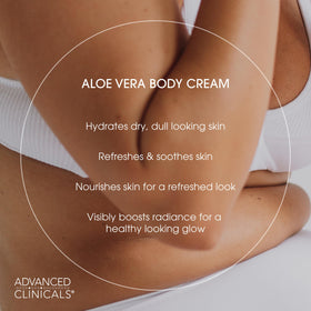 Lotion Aloe Vera Advanced Clinicals application sur la peau