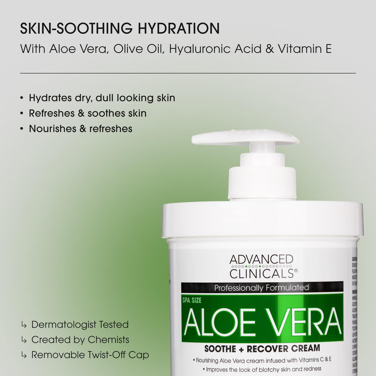Lotion Aloe Vera Advanced Clinicals texture crémeuse