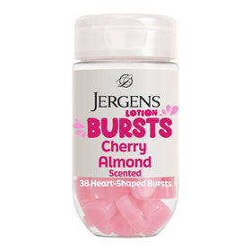Lotion Bursts Jergens Cerise Amande 65g en forme de cœur
