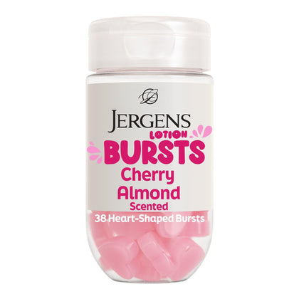 Lotion Bursts Jergens Cerise Amande 65g en forme de cœur