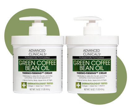 Lotion corporelle Advanced Clinicals aux grains de café vert, vue de face