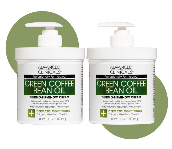 Lotion corporelle Advanced Clinicals aux grains de café vert, vue de face