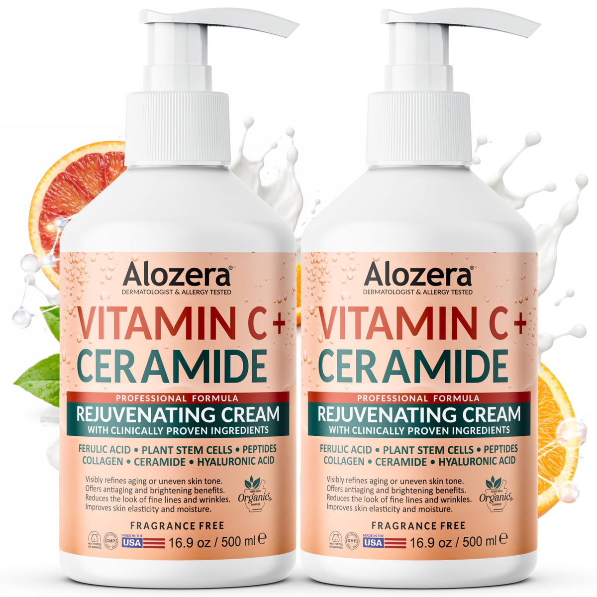 Lotion corporelle Alozera 16,9 oz vue de face