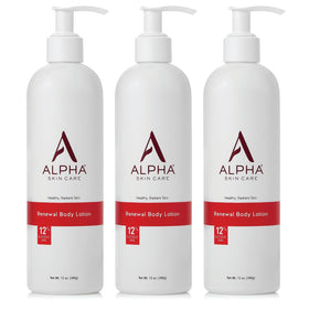 Lotion corporelle Alpha 12% AHA vue avant avec étiquette