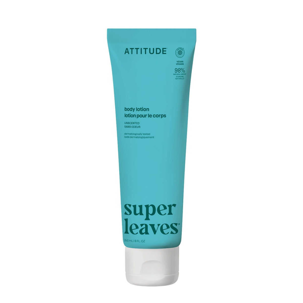 Lotion corporelle ATTITUDE 272g vue avant avec bouchon blanc