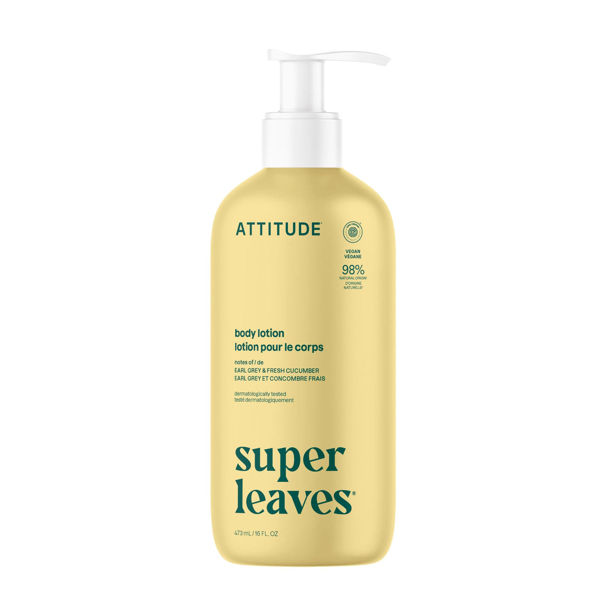 Lotion corporelle ATTITUDE 531g vue avant avec bouchon