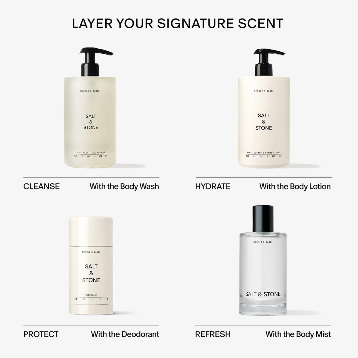 Lotion corporelle Salt & Stone vue de haut