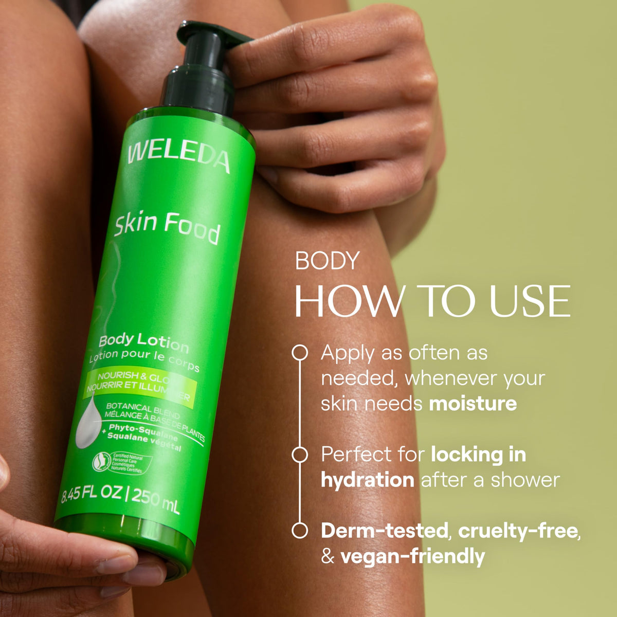 Lotion Corporelle Weleda Skin Food 290g avec étiquettes et ingrédients