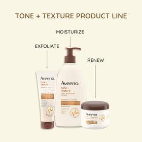 Lotion corps Aveeno avec des ingrédients naturels en arrière-plan