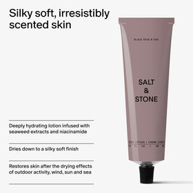 Lotion corps Salt & Stone avec fond floral