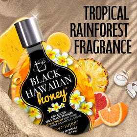 Lotion de bronzage Brown Sugar sur fond tropical