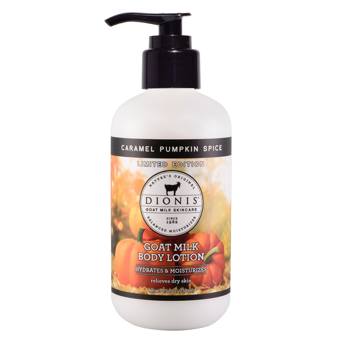 Lotion Dionis au lait de chèvre Caramel Pumpkin Spice 8,5 oz vue avant