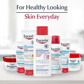 Lotion Eucerin avec bouchon ouvert