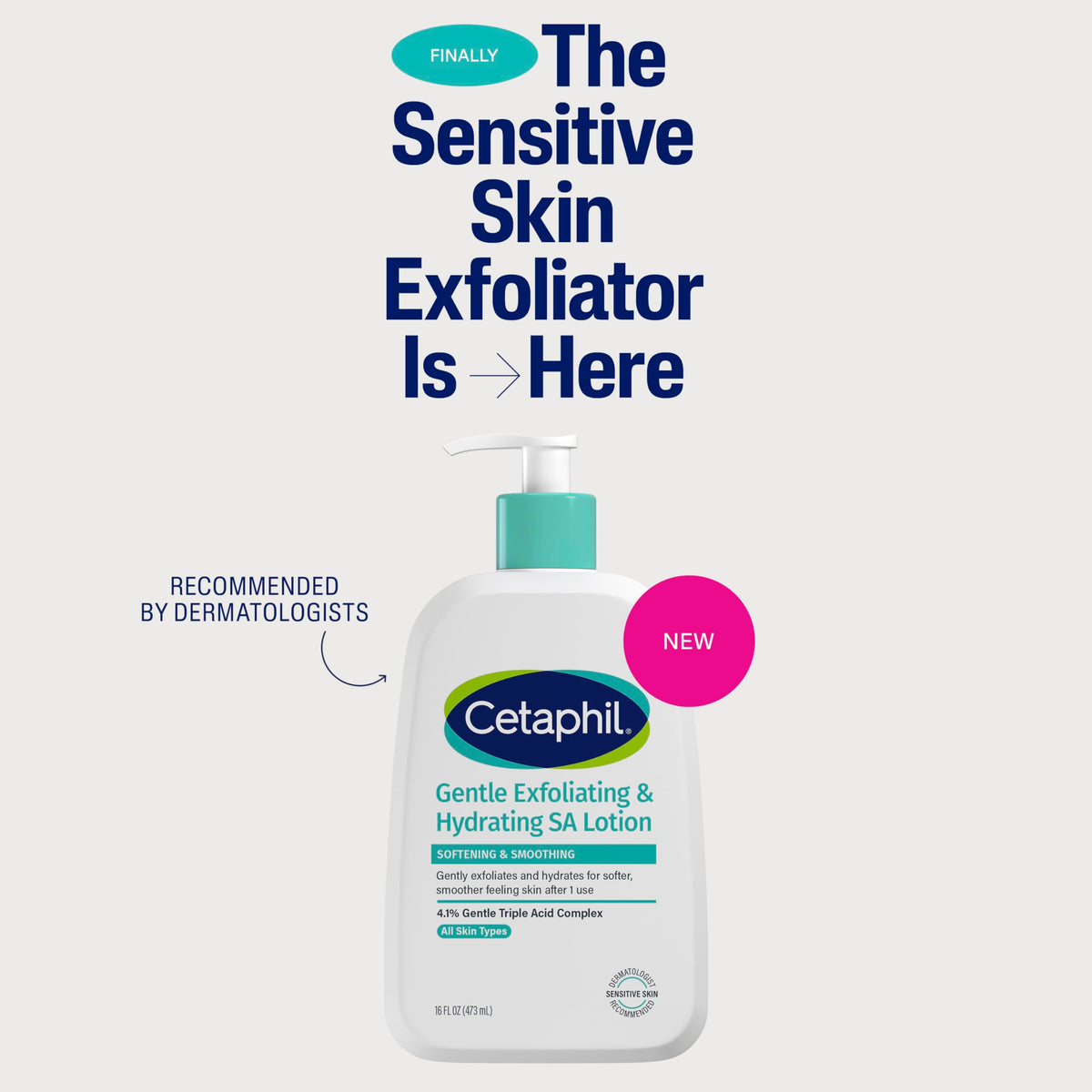 Lotion Exfoliante Douce SA Cetaphil 535g zoom sur le bouchon