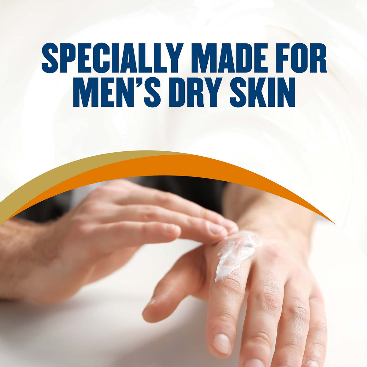 Lotion Gold Bond pour hommes sur un fond neutre