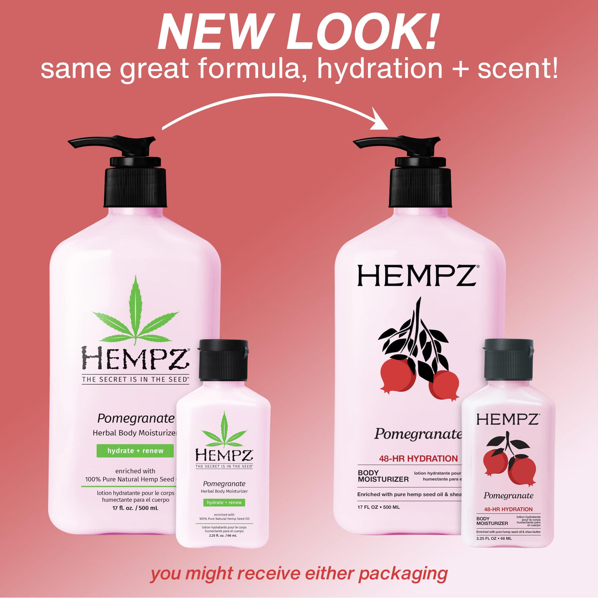 Lotion Hempz au pamplemousse sur une surface en bois