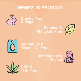 Lotion Hempz avec arrière-plan de décoration douce