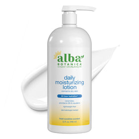 Lotion hydratante Alba Botanica 32 oz vue avant avec étiquette