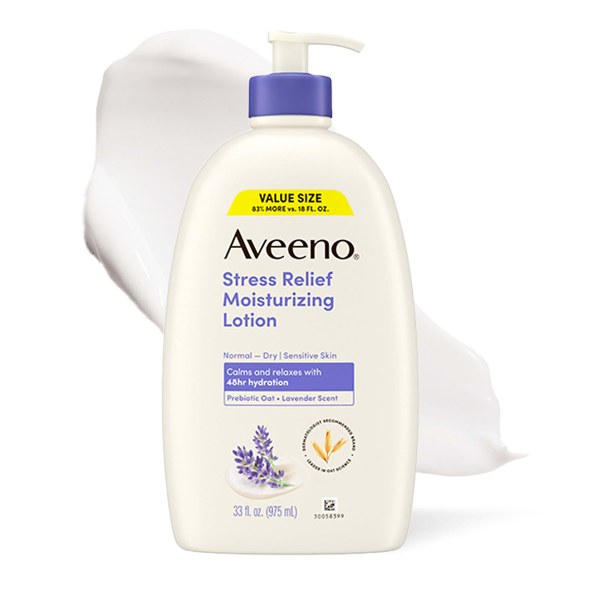 Lotion hydratante aveeno au lavande 33 fl oz vue de face