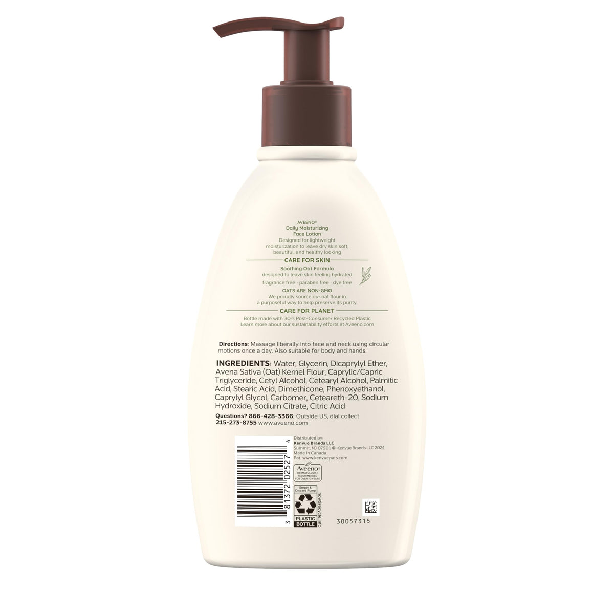 Lotion hydratante Aveeno sur une surface en bois