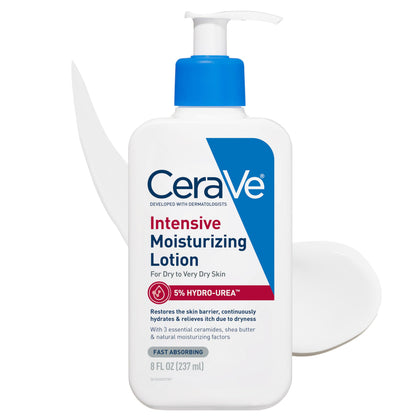 Lotion hydratante CeraVe 272g vue de face avec bouchon blanc